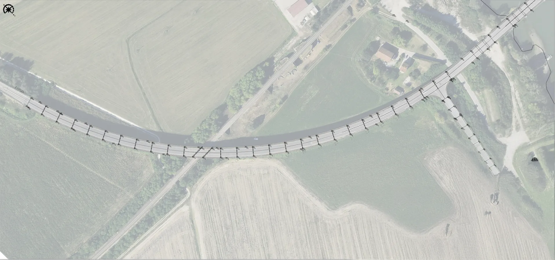 Ponte di Borgoforte sul Po a Mantova