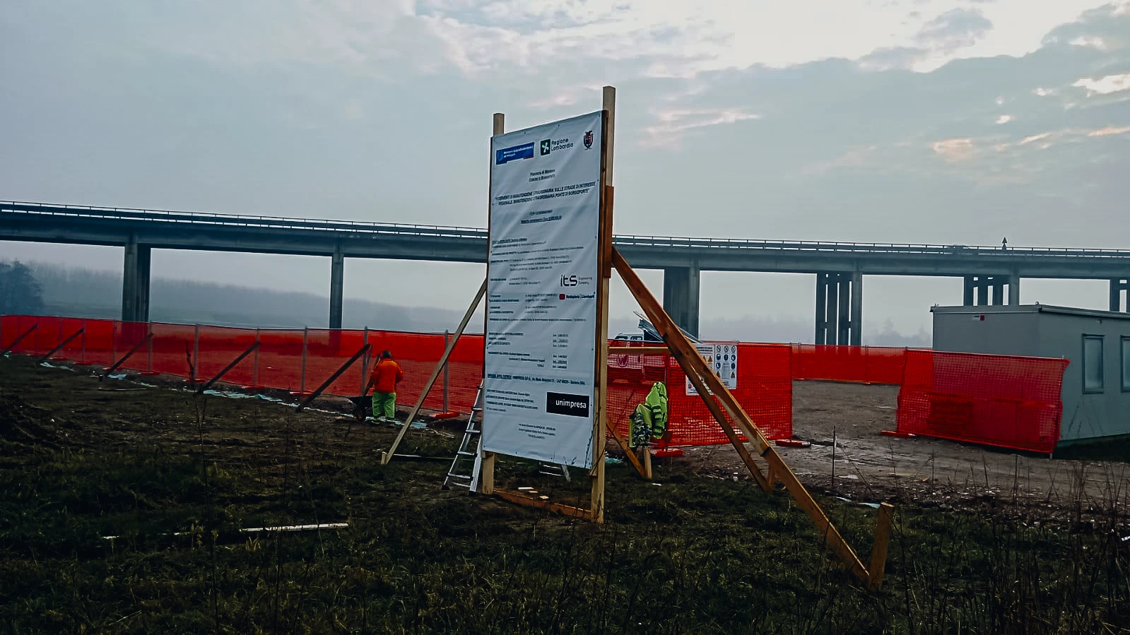 Ponte di Borgoforte sul Po a Mantova
